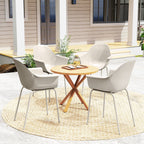4er-Set Gartenstühle Outdoorstühle Gartenstuhl, Moderns Design, 59 cm x 55 cm x 84 cm, Grau