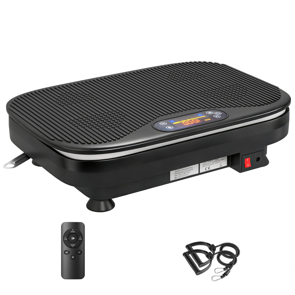 Vibrationsplatte f¨¹r Fitness¨¹bungen, Bluetooth-Funktion, Fernbedienung, 99 Geschwindigkeitsstufen, Kunststoff, Stahl, Schwarz