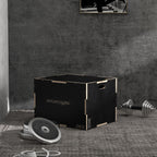 Multi-Faceted Jump Box, Wooden Step Up Box, for Home, Gym, Exercise, 51/61/76cm- Black