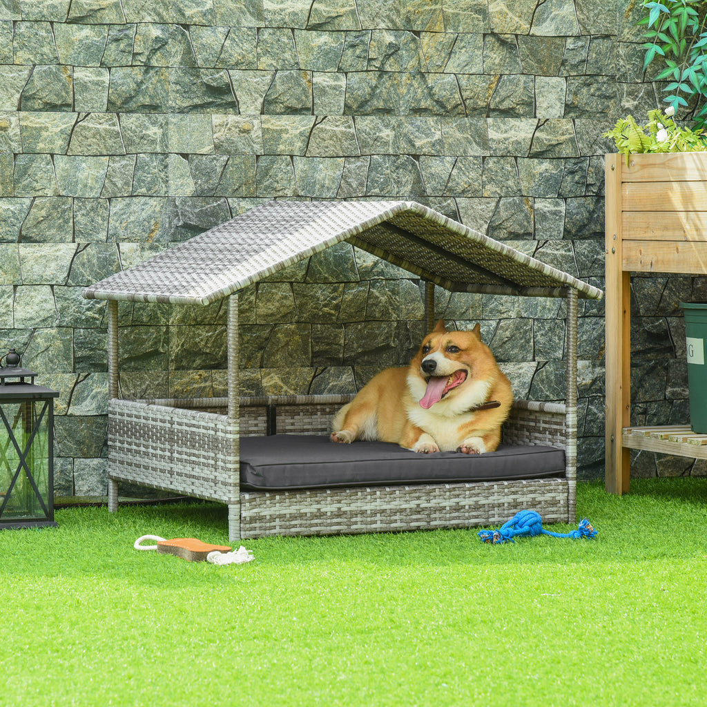 Hundeh¨¹tte Haustierbett Hundekorb, wetterbest?ndig, abnehmbares Poster, Grau