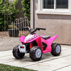 Elektro-Kinderquad, LED-Licht, Hupe, breite Reifen, bequemer Sitz, rutschfeste Griffe, Rosa