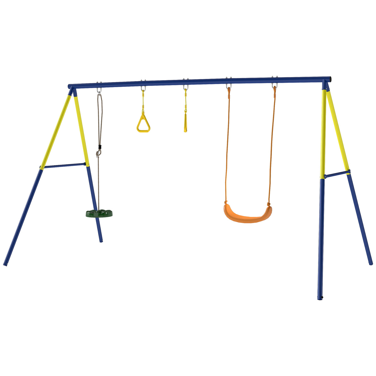 Schaukelgestell bis 150 kg 3-in-1 Kinderschaukel mit klassischer Schaukel, Turnringe, Stehschaukel, 285x160x181 cm