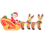 Aufblasbare Weihnachtsdekoration, Weihnachtsmann im Rentierschlitten, Polyester