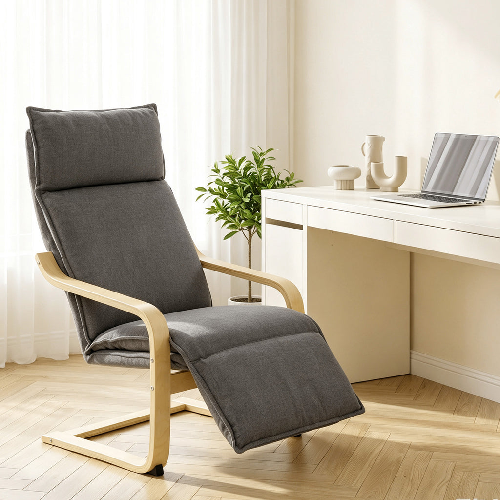 Loungesessel Wohnzimmer Sessel mit Fußstütze Moderner Dunkelgrau