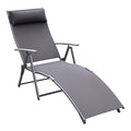 Sonnenliege klappbar Strandliege mit Kissen Liegestuhl mit 7-Fach verstellbare Rückenlehne Gartenliege Relaxliege Gartenstuhl bis 165 kg belastbar, für Garten Urlaub Outdoor Strand Pool, Grau