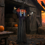 160cm Lifelike Moving Witch Decoration - Multi