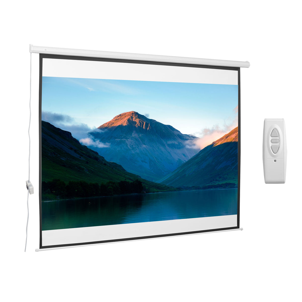 Beamer-Leinwand, inkl. Fernbedienung, 84 Zoll, 4:3 Format, 171x130 cm, Wei?