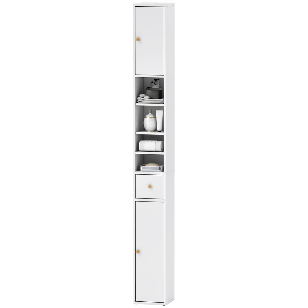 178 cm Narrow Tall Bathroom Cabinet - White