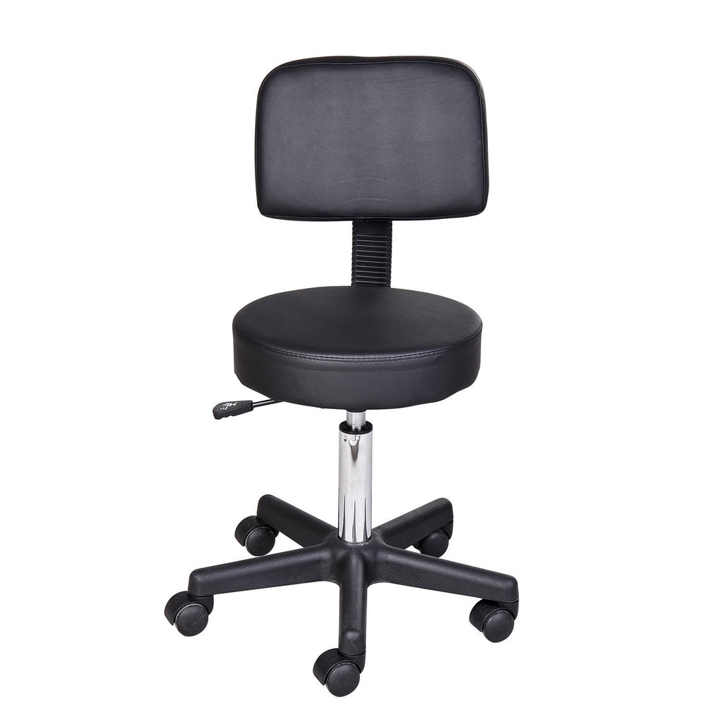 Swivel Salon Chair w/ Padded Seat Back 5 Wheels Adjustable Height Salon Hairdressers Tattoo Spa Rolling Black