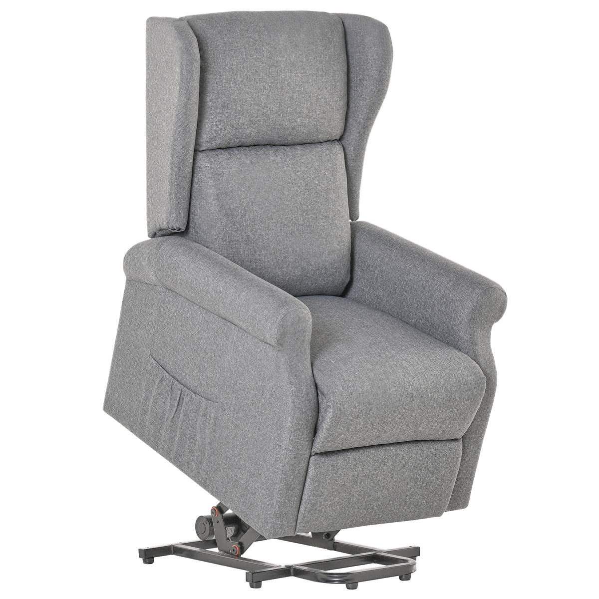 Relaxsessel, Aufstehhilfe, Liegefunktion, bis 200kg, 72,5x94x109cm, Grau