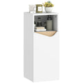 Badezimmerschrank Schmal Badschrank mit Verstellbaren Ablagen, offenem Fach 30 x 30 x 71,5 cm Weiß