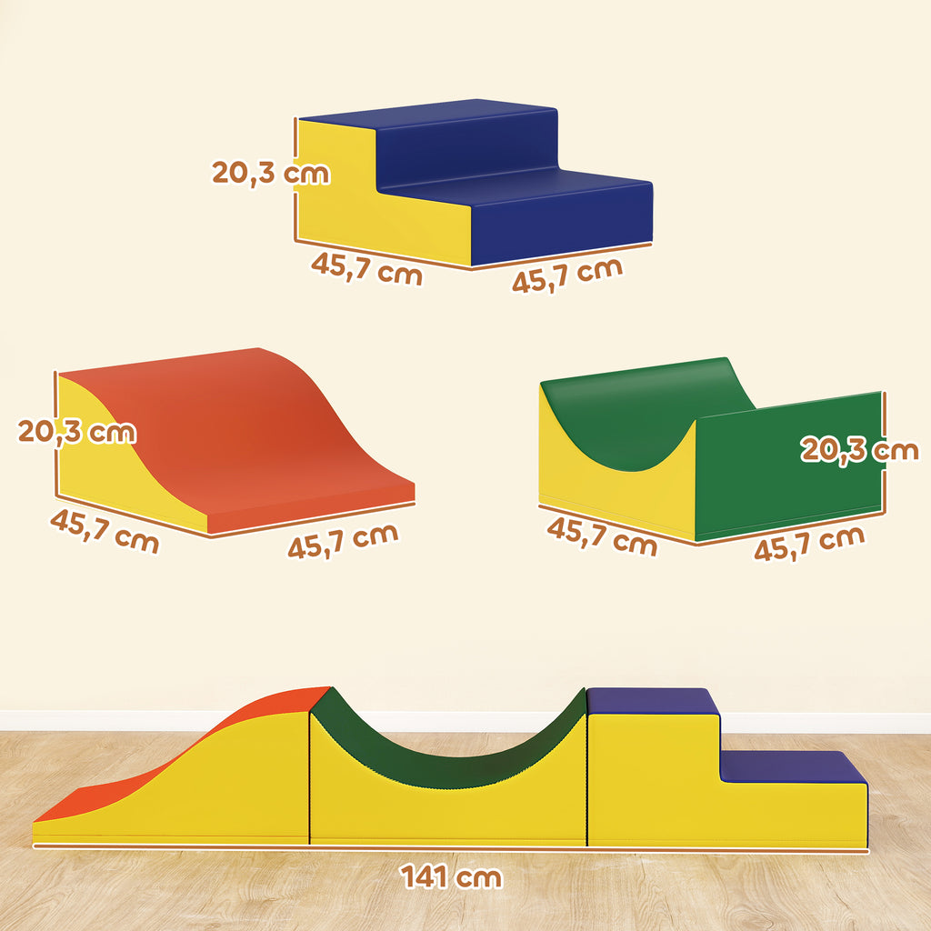 3-teiliges Kletter- und Krabbelset f¨¹r Kleinkinder, Kunstleder, Schaumstoff, Gelb