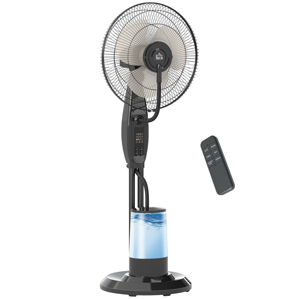 Ventilator, Nebelventilator, 3 Geschwindigkeiten, Timer, Luftbefeuchter, Schwarz