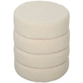 Hocker, rund, Teddyfleece, bis 120kg, ¦µ40x45H cm, Beige