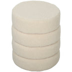 Hocker, rund, Teddyfleece, bis 120kg, ¦µ40x45H cm, Beige