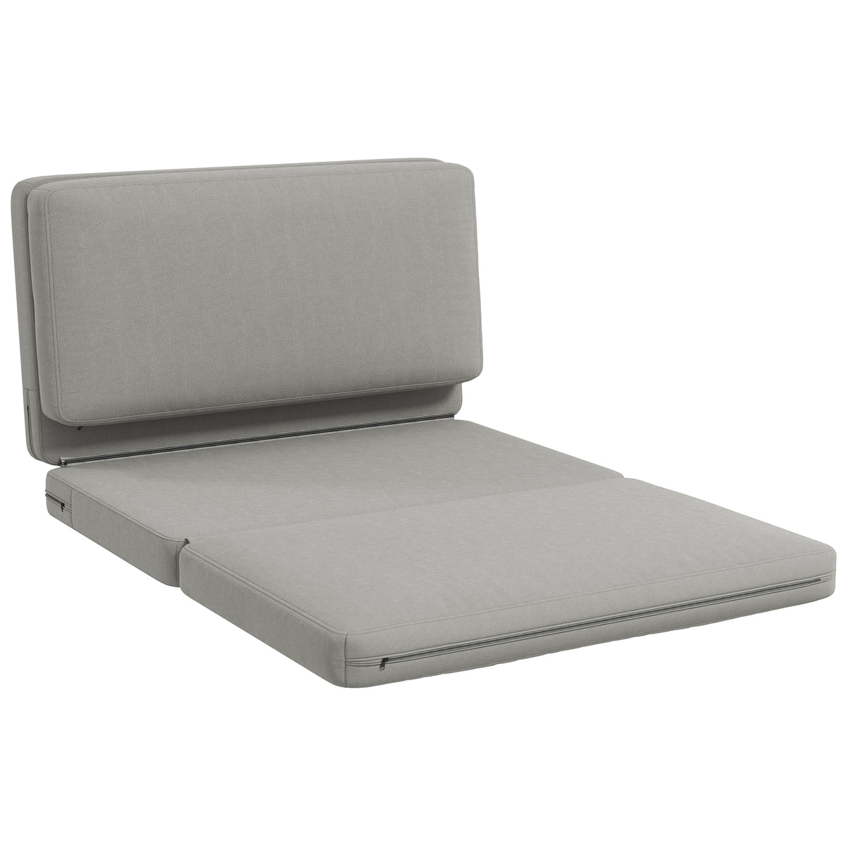 2-in-1 faltbarer Relaxsessel, G?stematratze, teilbar, 120 cm breit, Hellgrau