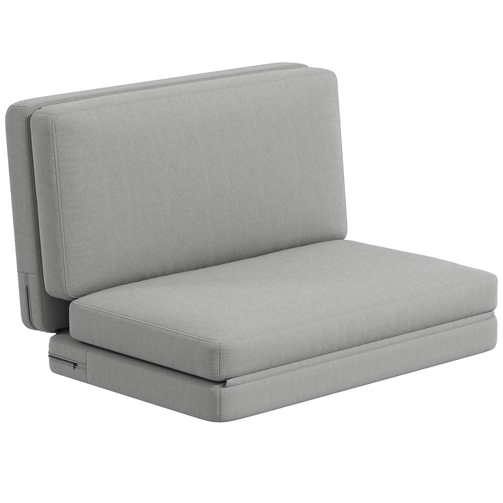 2-in-1 faltbarer Relaxsessel, G?stematratze, teilbar, 120 cm breit, Hellgrau