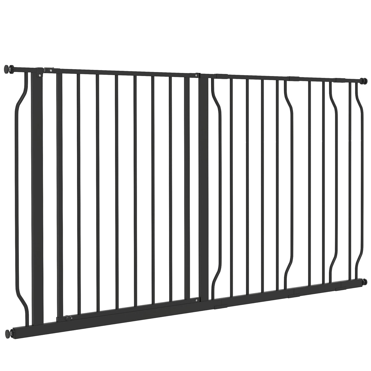 Extra Wide Dog Safety Gate, with Door Pressure, for Doorways, Hallways, Staircases - Black