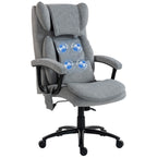 Ergonomischer Massage-Bürostuhl mit 4 Knetpunkten, Chefsessel mit hoher Butterfly-Rückenlehne, breitem Sitz, Grau