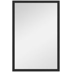 Wall Bathroom Mirror, 60 x 40 cm Wall-Mounted Mirror for Living Room, Bedroom, Hallway, Black