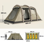 Aufblasbares Zelt 2-4 Personen Schneller Aufbau Outdoor Zelt für Camping mit Luftpumpe Mesh Fenster Heringen Vordach