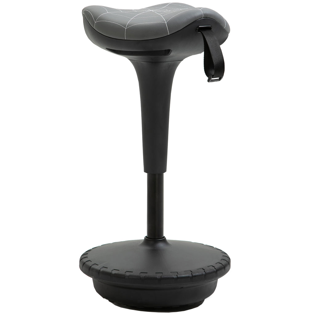 B¨¹rohocker mit Schwenkfunktion, ergonomischer Hocker, h?henverstellbar 65,5-83,5 cm 120¡ã neigbar Grau