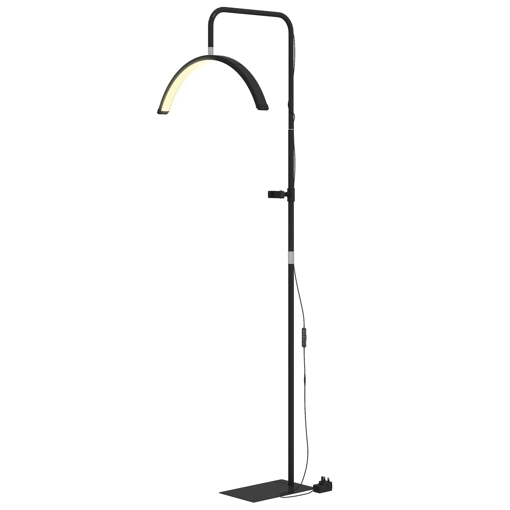LED Halbmond Wimpern Lampe mit Telefonhalter 350° Drehbar Beauty-Ringlicht Warme Lampe mit Einstellbar Höhe