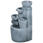 Solar Powered Outdoor Water Fountain - Dark Grey
