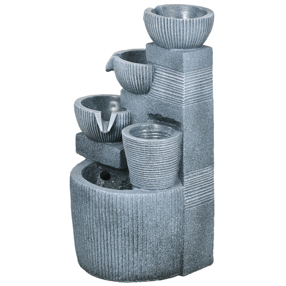 Solar Powered Outdoor Water Fountain - Dark Grey