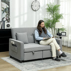 4-in-1 Sofa, Verstellbare Couch, Sofabett, mit Kissen, Stoffbezug, f¨¹r Wohnzimmer, Schlafzimmer, Grau