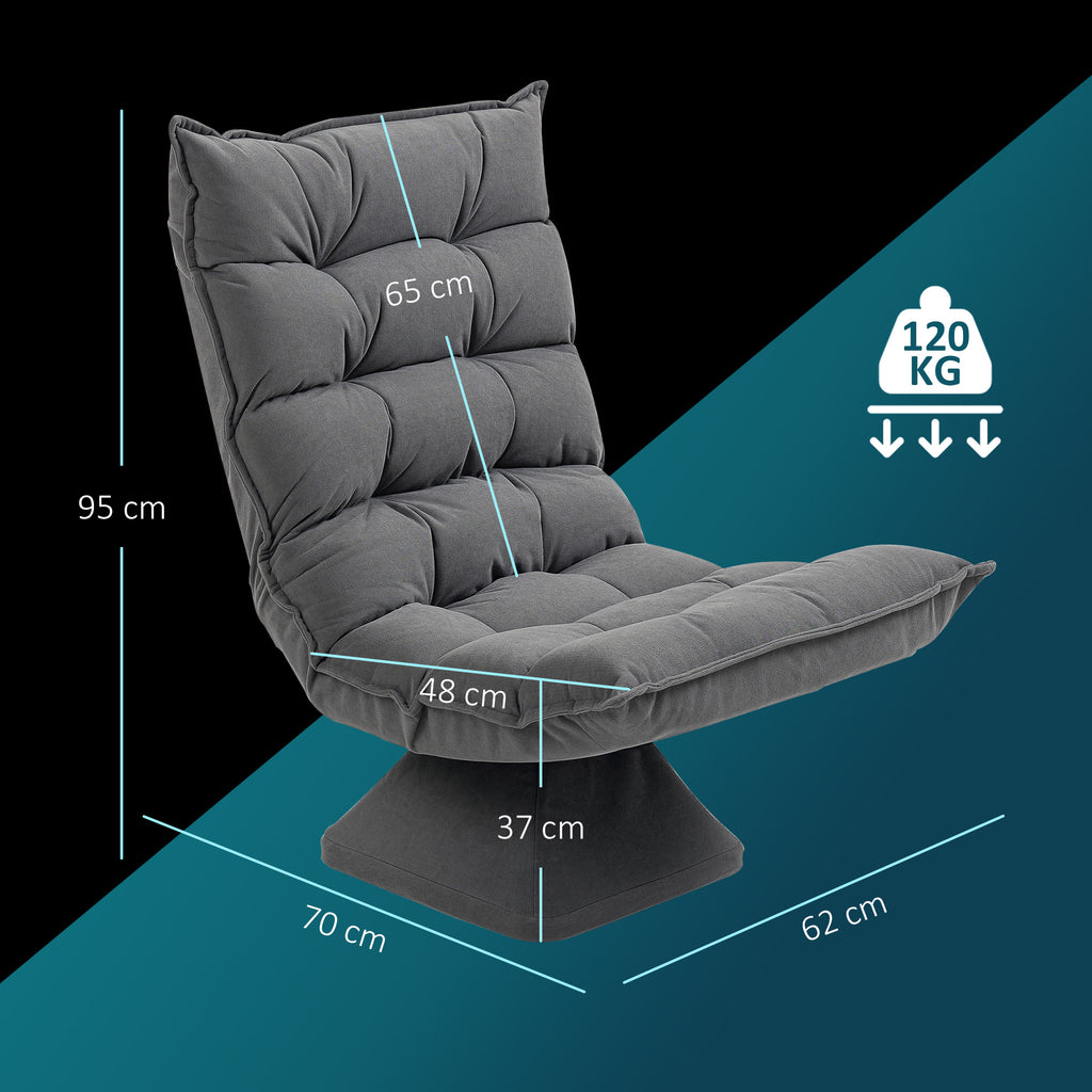 Relaxsessel Lesesessel, drehbar, 62 cm x 70 cm x 95 cm, Grau