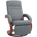 135¡ã Manual Reclining Swivel Chair, with Footrest - Grey