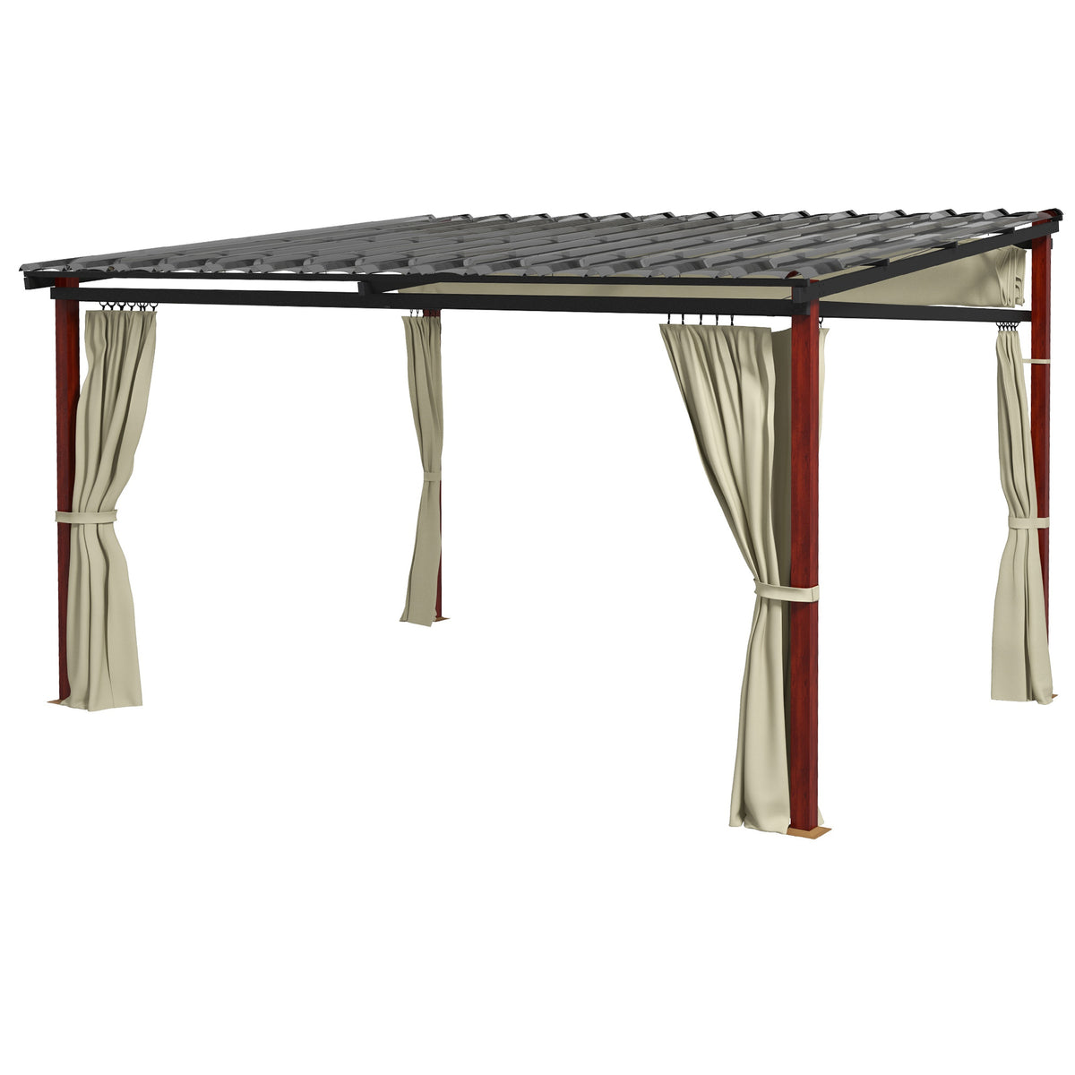 Gartenpergola versenkbare Gartenpergola, wetterbeständog, inkl Befestigungsmaterial, Beige