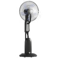 Ventilator mit Sprühnebelfunktion, 3 Liter-Tank, 75 Grad drehbar, 3 Geschwindigkeiten, rollbar, 125 cm, Schwarz