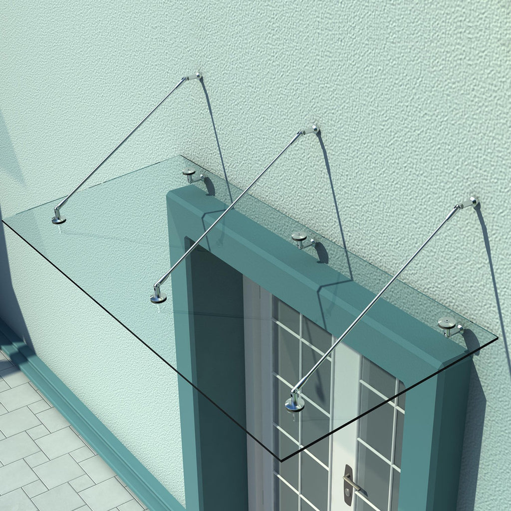 Vordach Glasvordach T¨¹rvordach geh?rtetes Glas(ESG) Edelstahl Klarglas 200x90cm