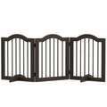 Hunde-Absperrgitter, 3 Paneele, klappbar, Massivholz und MDF, 154,5 x 29,5 x 61 cm, Kaffee