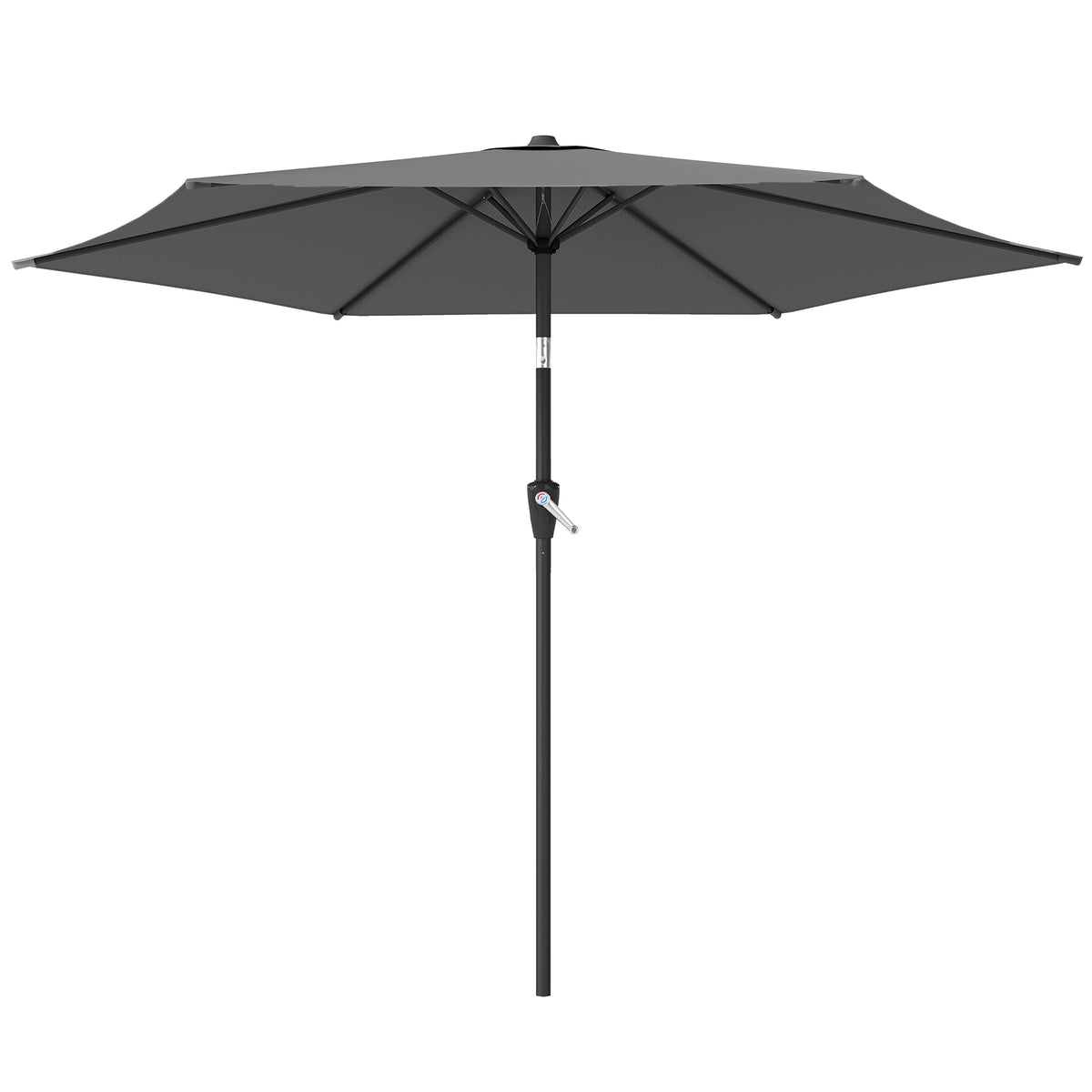 Sonnenschirm 270 cm knickbar Balkonschirm mit Kurbel UV 50+ Gartenschirm Dunkelgrau