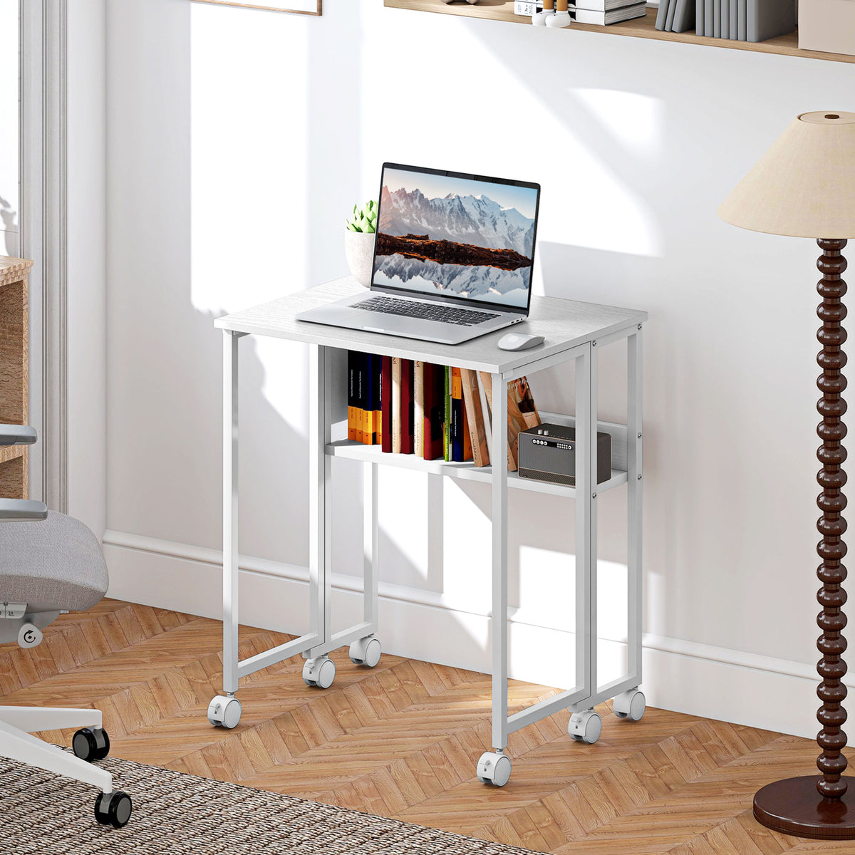 63 cm Drop Leaf Writing Work Desk - White