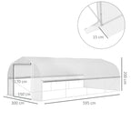 19.5 x 9.8ft Tunnel Greenhouse, with Accessories - White