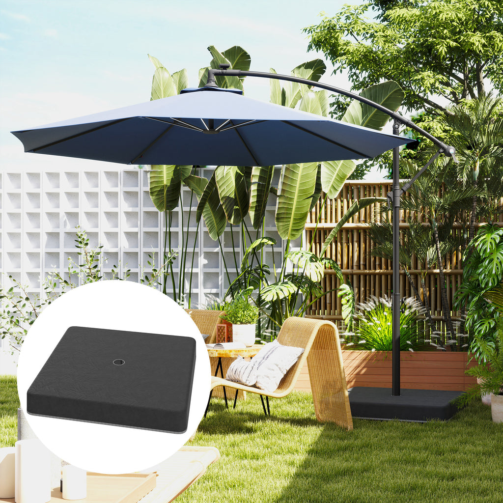 Basisgewichte f¨¹r Sonnenschirmst?nder, Wasserdicht, mit Sand bef¨¹llbar, Kunststoff, 89L x 89B x 10,5H cm, Schwarz