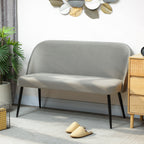 2-Sitzer-Sofa, moderne Polstercouch mit Metall- und Holzrahmen, samtartiger Stoffbezug, Grau