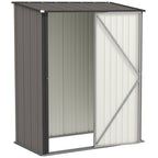 5.3 x 3.1ft Corrugated Steel Garden Shed - Light Grey