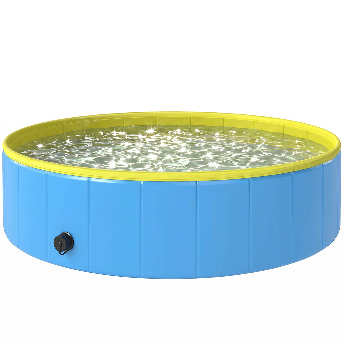 Foldable Dog Pool for Puppies and Ducks Dog Paddling Pool Bath Tub, Blue, 120 x 30cm