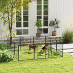 12 Panels Heavy Duty Puppy Playpen, for Small Dogs, Indoor and Outdoor Use - Silver