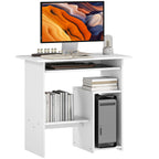Computertisch, Schreibtisch, Spanplatte, Metall, 80 x 45 x 75 cm, Wei?