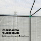 Walk-in Greenhouse, Outdoor Tomato Greenhouse with Roll-up Door and Mesh Windows, PE Cover, 200 x 140 x 200cm, White