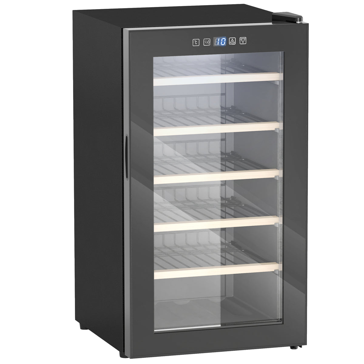 Weink¨¹hlschrank f¨¹r 41 Weinflaschen, 91 Liter Kapazit?t, Getr?nkek¨¹hlschrank mit LED-Anzeige, Touchscreen, Schwarz