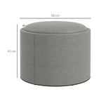 Hocker Polsterhocker, Leinen, versteckter Stauraum, umkehrbarer Deckel, 5 6cm x 56 cm x 42 cm, Grau + Natur