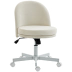 Homeoffice Stuhl Höhenverstellbar Schreibtischstuhl mit Chenille-Optik, Schminkstuhl mit Wippfunktion Creme