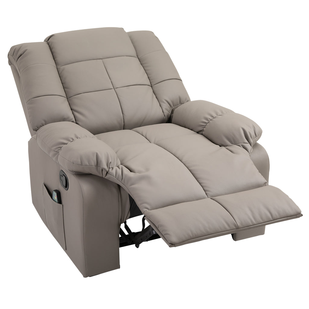 Massagesessel Fernsehsessel mit Liegefunktion 8 Massagepunkte Grau 94 x 99 x 99 cm